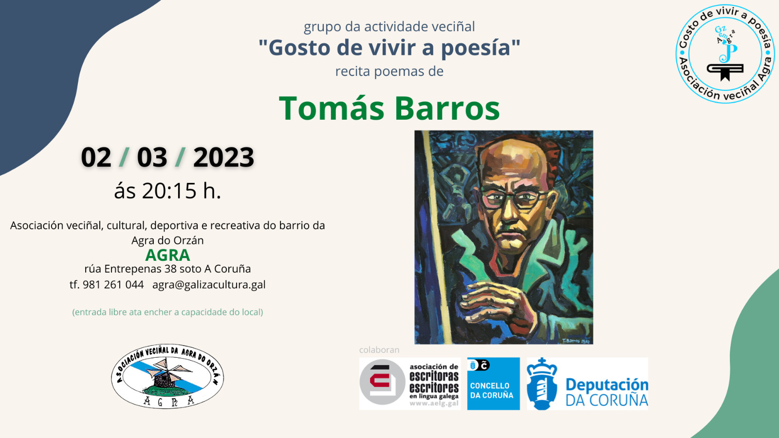 Recital veciñal de poemas de Tomás Barros